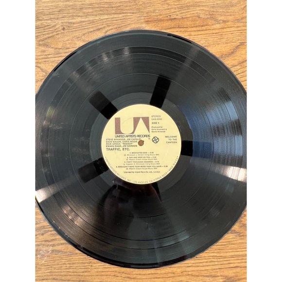 Traffic "Welcome To The Canteen" United Artists Vinyl Record UAS-5550 Rock Album - Picture 2 of 6